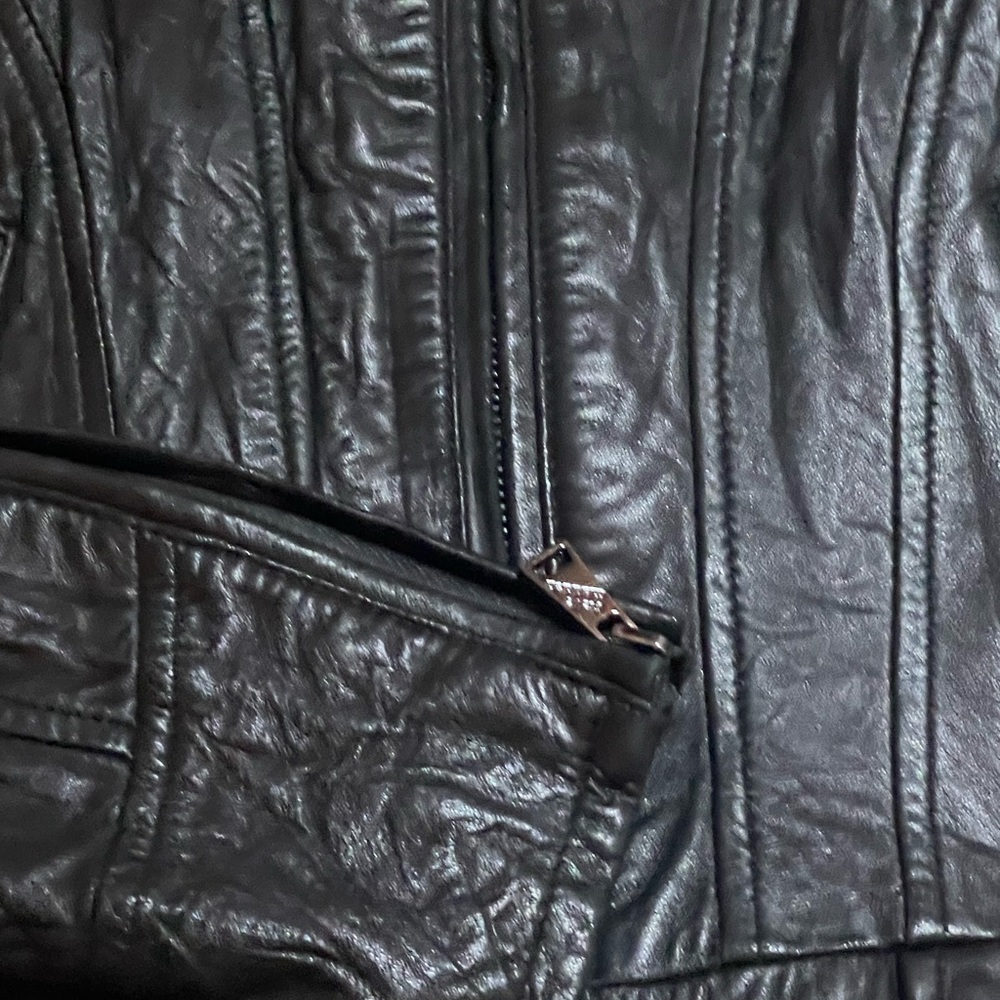 STEVE MADDEN Black Leather Jacket Buttery Soft XS Moto Vintage VTG Y2K - Picture 9 of 9